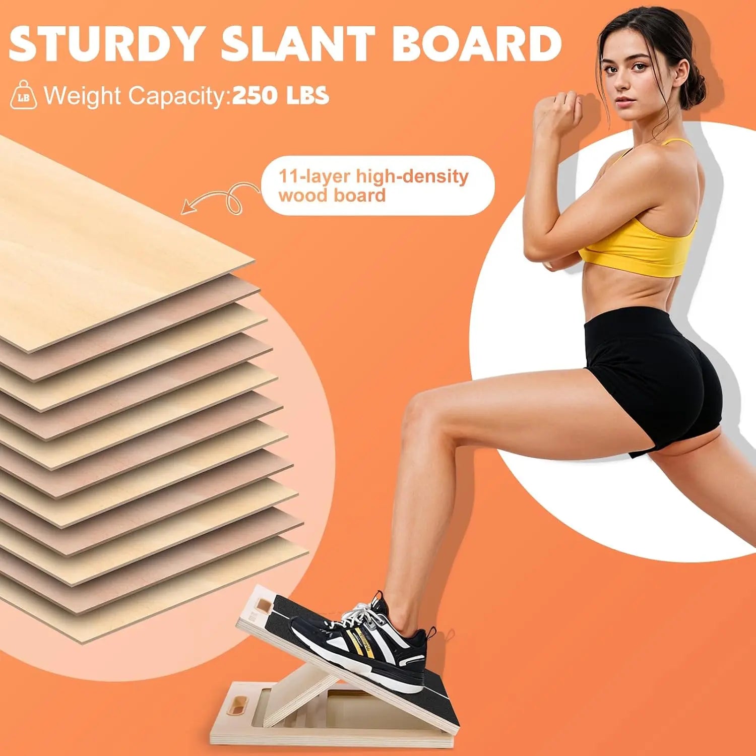 Father'S Day Gift Adjustable Non-Slip Wooden Slant Board for Calf Stretching | Physical Therapy Equipment for Plantar Fasciitis Relief