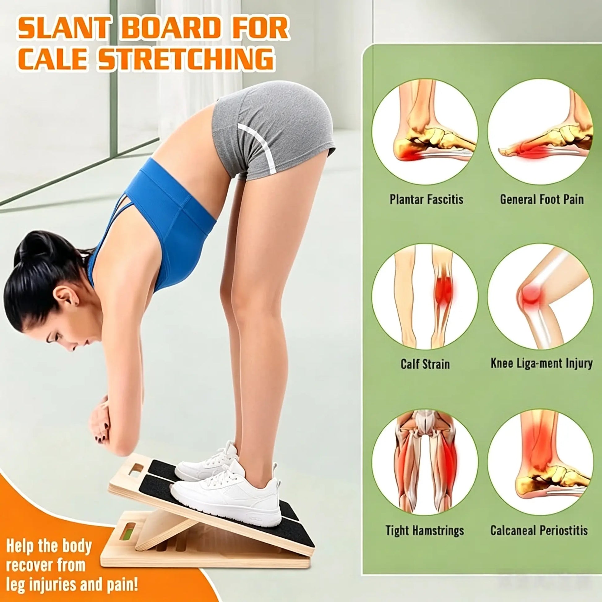 Father'S Day Gift Adjustable Non-Slip Wooden Slant Board for Calf Stretching | Physical Therapy Equipment for Plantar Fasciitis Relief