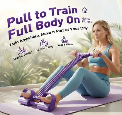 3 in 1 Multifunction Pedal Resistance Band,8 Tube Pedal Resistance Device,Adjustable Pedal Resistance Band with Handle,Natural Latex Sit-Up Trainer, Full-Body Fitness Equipment