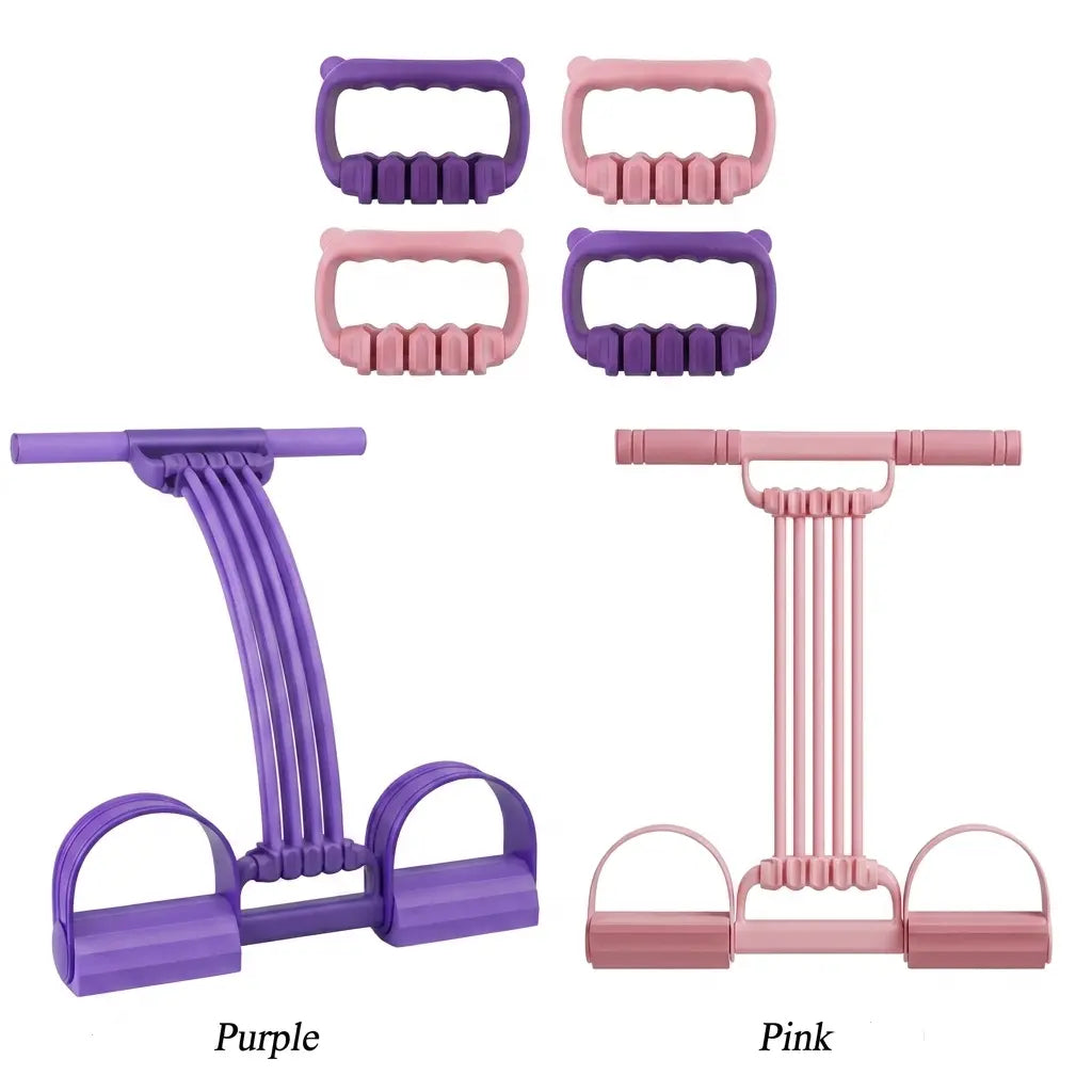 3 in 1 Multifunction Pedal Resistance Band,8 Tube Pedal Resistance Device,Adjustable Pedal Resistance Band with Handle,Natural Latex Sit-Up Trainer, Full-Body Fitness Equipment
