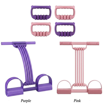 3 in 1 Multifunction Pedal Resistance Band,8 Tube Pedal Resistance Device,Adjustable Pedal Resistance Band with Handle,Natural Latex Sit-Up Trainer, Full-Body Fitness Equipment